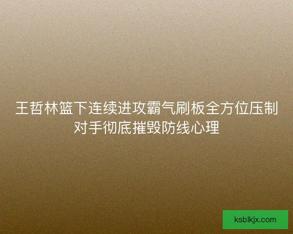 王哲林篮下连续进攻霸气刷板全方位压制对手彻底摧毁防线心理